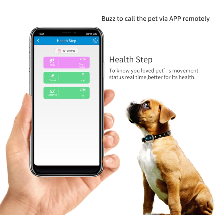 ReachFar RF-V47 IP67 Multi-function Mini GPS Pet Tracker with LED Light & Silicone Case(Black) - Pet Tracker by REACHFAR | Online Shopping South Africa | PMC TechLife | Buy Now Pay Later Mobicred