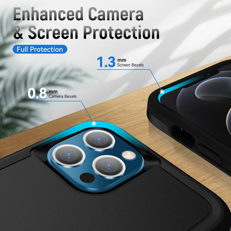 For iPhone 13 Pro Max Pioneer Armor Heavy Duty Shockproof Phone Case (Black) - free shipping - PMC TechLife - Order now!