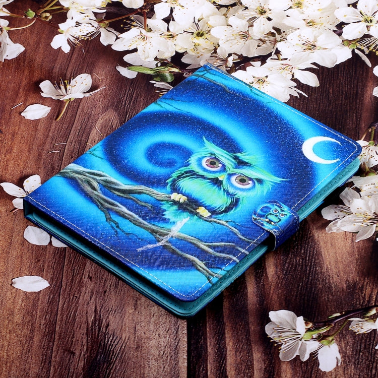 10 inch Universal Colored Drawing Horizontal Flip PU Leather Case with Holder & Card Slot(Moon Owl) - 10 - 11 inch by PMC TechLife | Online Shopping South Africa | PMC TechLife | Buy Now Pay Later Mobicred