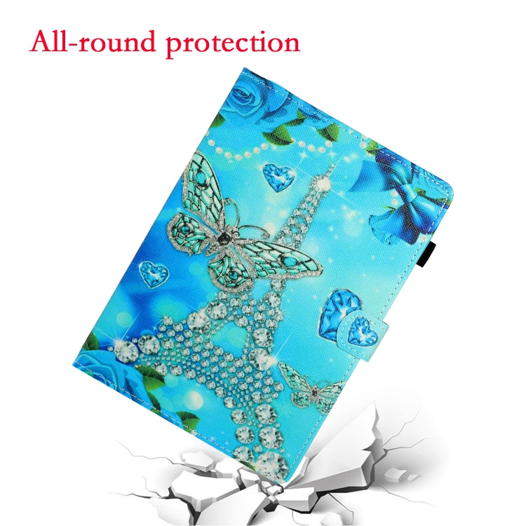 10 inch Universal Colored Drawing Horizontal Flip PU Leather Case with Holder & Card Slot(Butterfly Tower) - 10 - 11 inch by PMC TechLife | Online Shopping South Africa | PMC TechLife | Buy Now Pay Later Mobicred