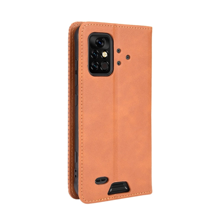 For UMIDIGI Bison Pro Magnetic Buckle Retro Pattern Horizontal Flip Leather Case with Holder & Card Slot & Wallet(Brown) - More Brand by PMC Jewellery | Online Shopping South Africa | PMC Jewellery