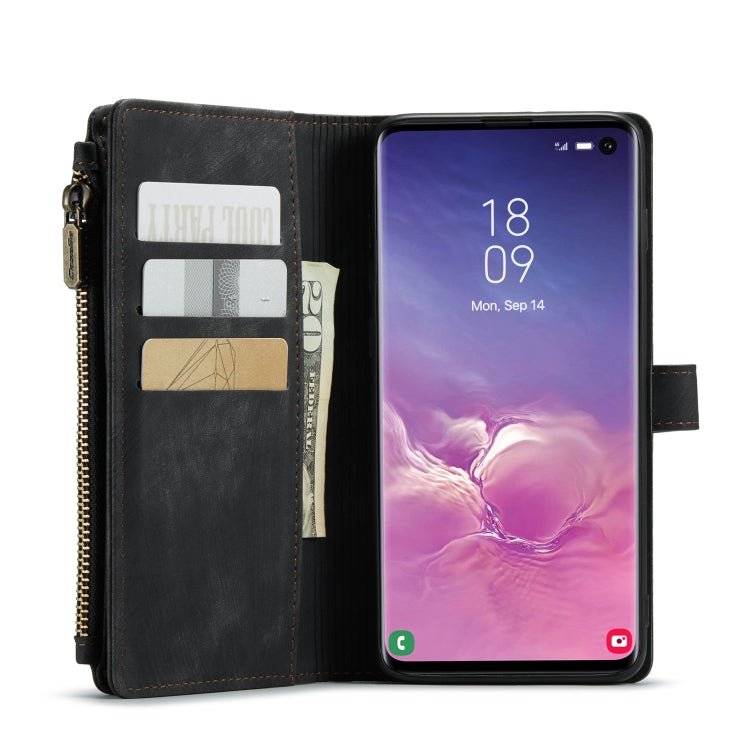 For Samsung Galaxy S10 CaseMe-C30 PU + TPU Multifunctional Horizontal Flip Leather Case with Holder & Card Slot & Wallet & Zipper Pocket(Black) - Galaxy Phone Cases by CaseMe | Online Shopping South Africa | PMC Jewellery | Buy Now Pay Later Mobicred