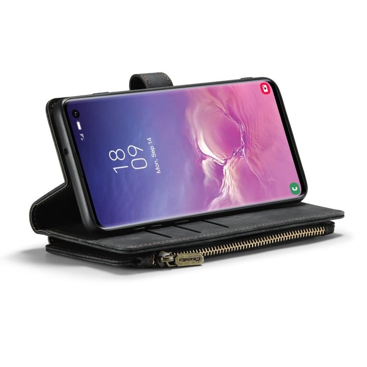 For Samsung Galaxy S10 CaseMe-C30 PU + TPU Multifunctional Horizontal Flip Leather Case with Holder & Card Slot & Wallet & Zipper Pocket(Black) - Galaxy Phone Cases by CaseMe | Online Shopping South Africa | PMC Jewellery | Buy Now Pay Later Mobicred