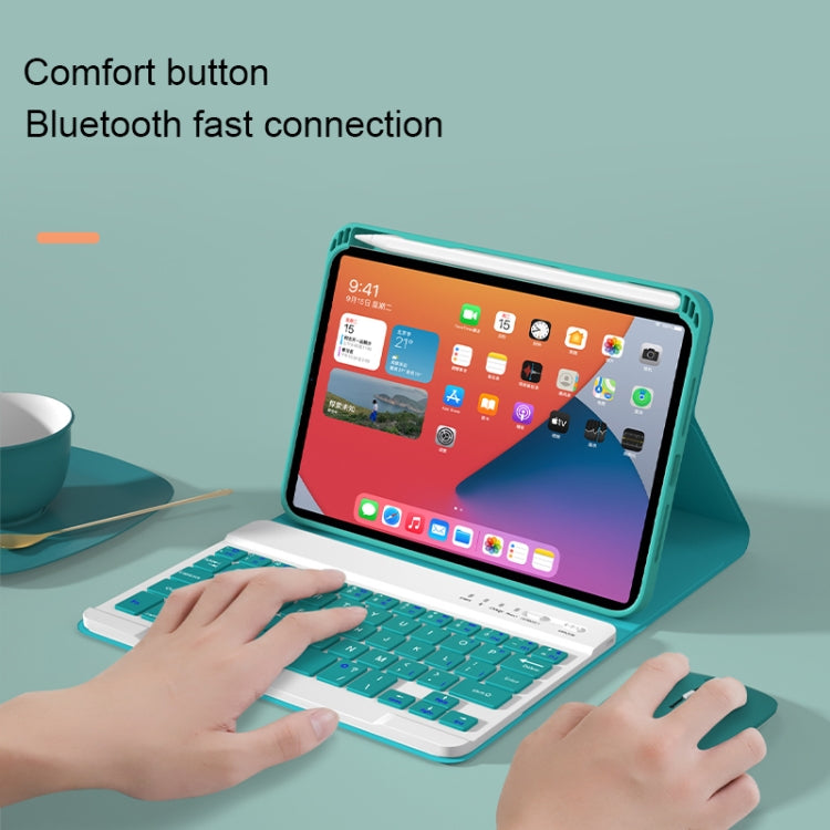 HK006 Square Keys Detachable Bluetooth Keyboard Leather Tablet Case with Holder for iPad mini 6(Light Purple) - For iPad mini by PMC TechLife | Online Shopping South Africa | PMC TechLife