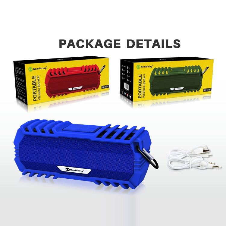 NewRixing NR-5015 Outdoor Portable Bluetooth Speakerr with Hook, Support Hands-free Call / TF Card / FM / U Disk(Red) - free shipping - PMC Jewellery - Order now!