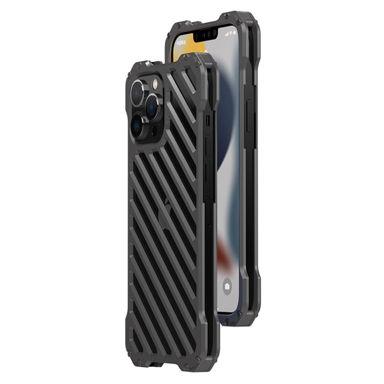 For iPhone 12 Pro R-JUST RJ-50 Hollow Breathable Armor Metal Shockproof Protective Case(Silver Grey) - free shipping - PMC TechLife - Order now!