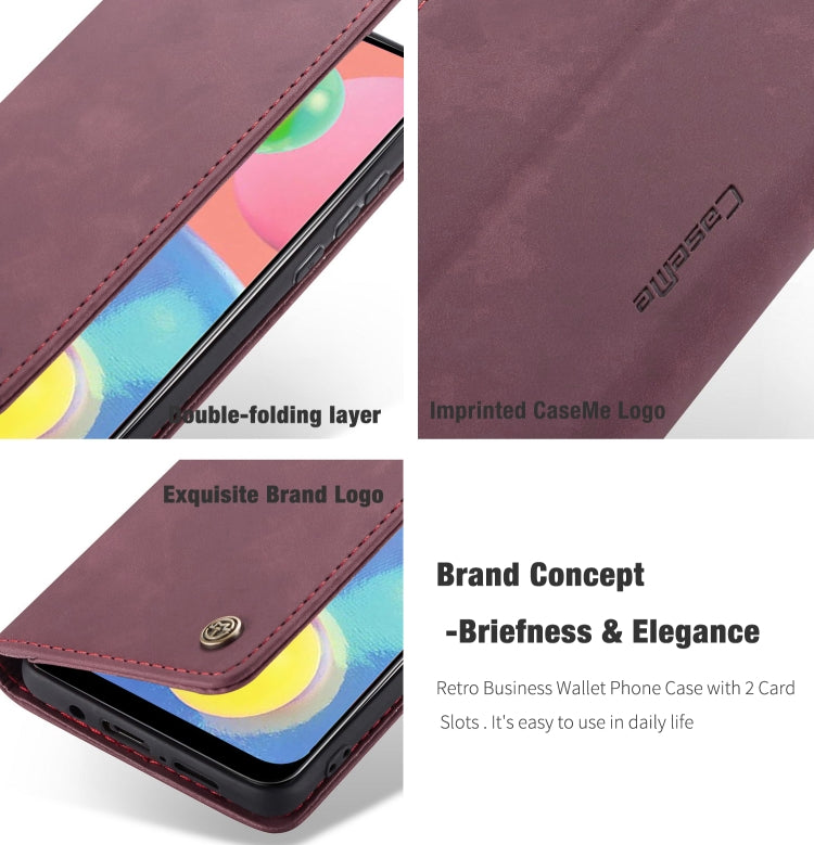 For Galaxy A70s CaseMe-013 Multifunctional Horizontal Flip Leather Case with Card Slot & Holder & Wallet(Wine Red) - Galaxy Phone Cases by CaseMe | Online Shopping South Africa | PMC Jewellery | Buy Now Pay Later Mobicred