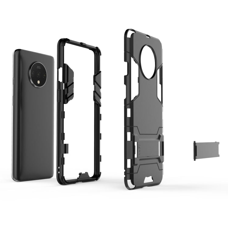 For OnePlus 7T Shockproof PC + TPU Protective Case with Holder(Black) - More Brand by PMC Jewellery | Online Shopping South Africa | PMC Jewellery