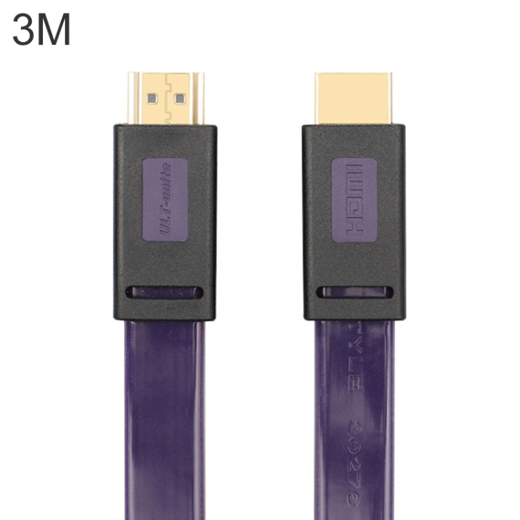 ULT-unite 4K Ultra HD Gold-plated HDMI to HDMI Flat Cable, Cable Length:3m(Transparent Purple) - Cable by ult-unite | Online Shopping South Africa | PMC Jewellery | Buy Now Pay Later Mobicred