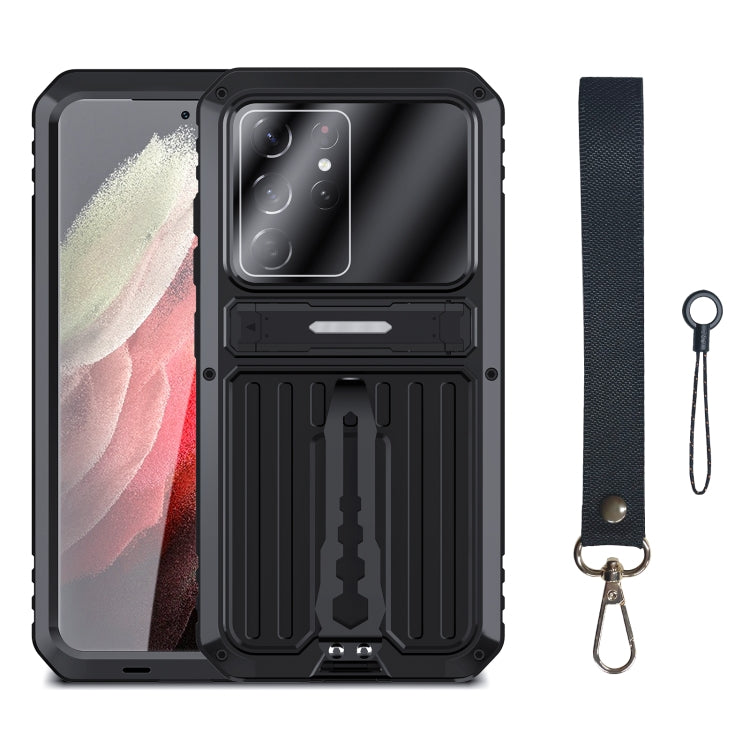 For Samsung Galaxy S21 Ultra 5G Armor Shockproof Splash-proof Dust-proof Phone Case with Holder(Black) - Galaxy S21 Ultra 5G Cases by PMC TechLife | Online Shopping South Africa | PMC TechLife