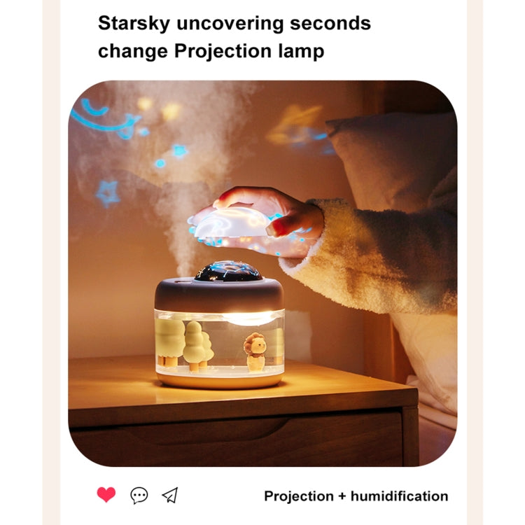J221 Multifunctional Night Light Projection Humidifier(White Lion) - Air Purifiers & Accessories by PMc TechLife | Online Shopping South Africa | PMc TechLife | Buy Now Pay Later Mobicred