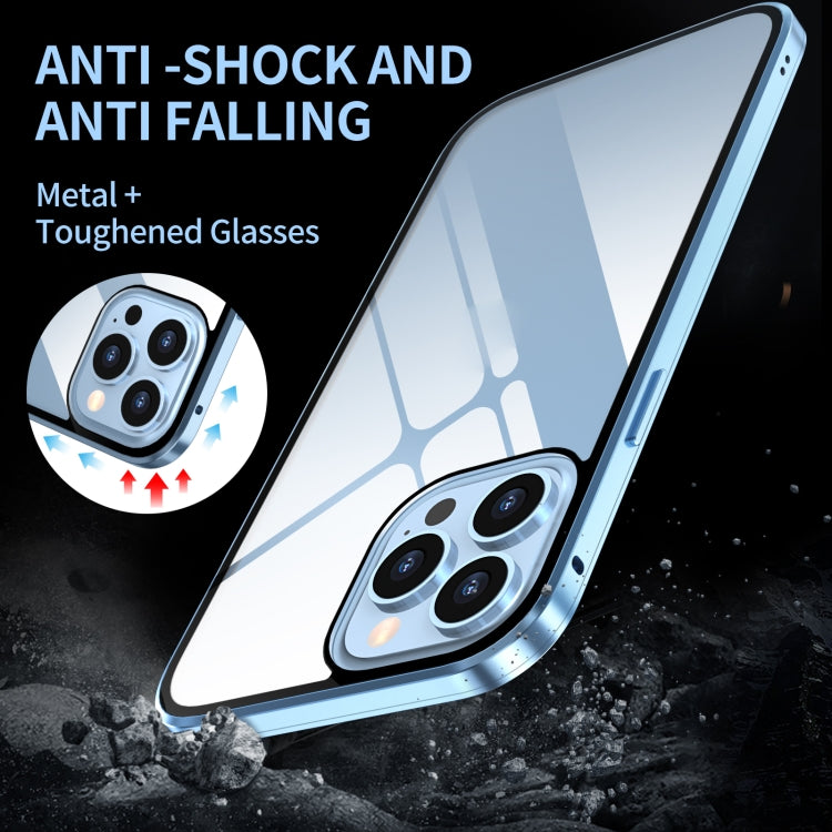 For iPhone 13 HD Magnetic Metal Frame Double-sided Tempered Glass Phone Case(Red) - iPhone 13 Cases by PMC TechLife | Online Shopping South Africa | PMC TechLife