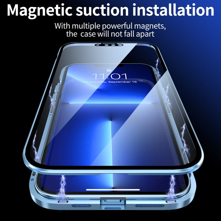 For iPhone 13 HD Magnetic Metal Frame Double-sided Tempered Glass Phone Case(Red) - iPhone 13 Cases by PMC TechLife | Online Shopping South Africa | PMC TechLife