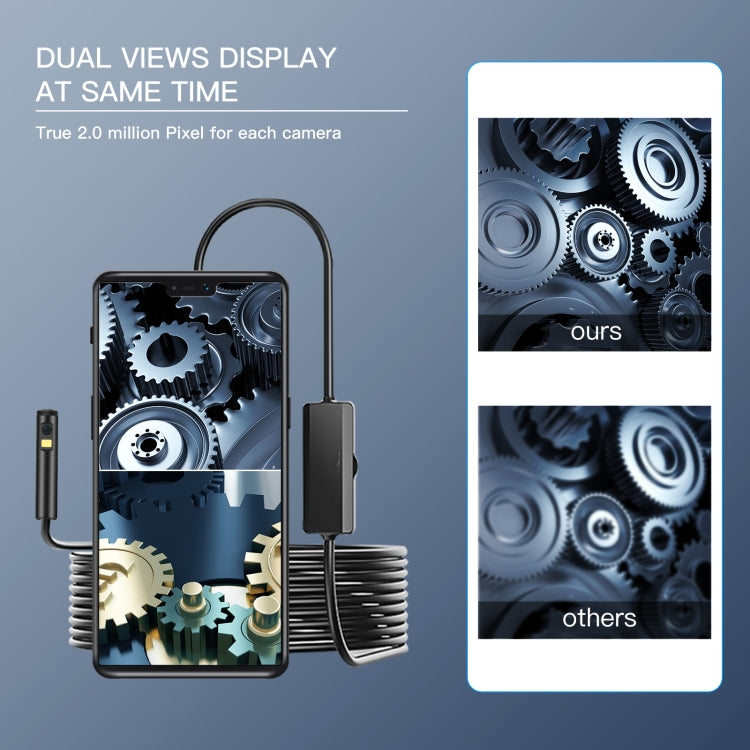 AN100 3 in 1 IP68 Waterproof USB-C / Type-C + Micro USB + USB Dual Cameras Industrial Digital Endoscope with 9 LEDs, Support Android System, Lens Diameter: 8mm, Length:3.5m Soft Cable -  by PMC Jewellery | Online Shopping South Africa | PMC Jewellery | Buy Now Pay Later Mobicred