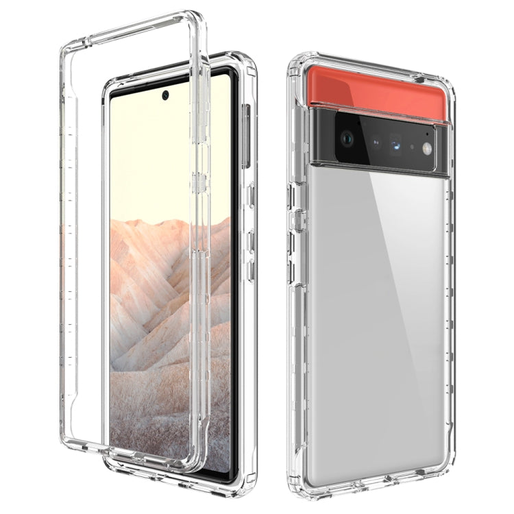 For Google Pixel 6 Pro High Transparency Two-color Gradient PC + TPU Phone Protective Case(Transparent) - Google Cases by PMC TechLife | Online Shopping South Africa | PMC TechLife