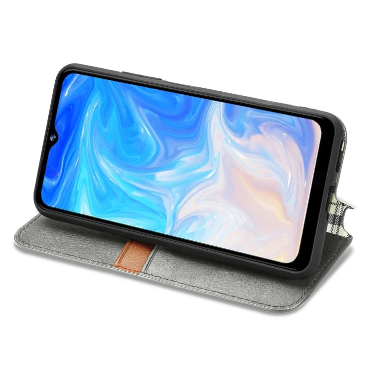 For Doogee N40 Pro Cubic Grid Pressed Horizontal Flip Magnetic Leather Case with Holder & Card Slots & Wallet(Grey) - More Brand by PMC TechLife | Online Shopping South Africa | PMC TechLife | Buy Now Pay Later Mobicred