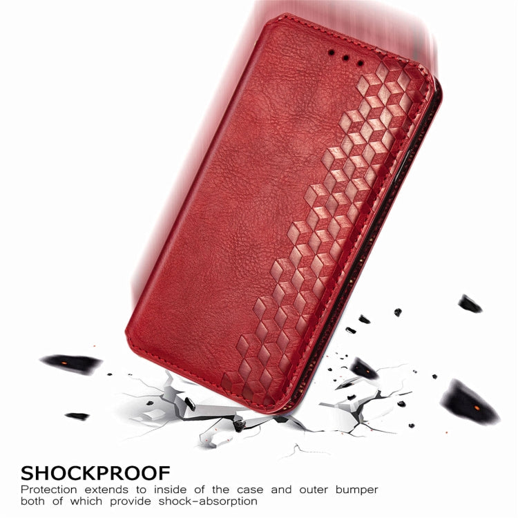 For Doogee N40 Pro Cubic Grid Pressed Horizontal Flip Magnetic Leather Case with Holder & Card Slots & Wallet(Red) - More Brand by PMC TechLife | Online Shopping South Africa | PMC TechLife | Buy Now Pay Later Mobicred