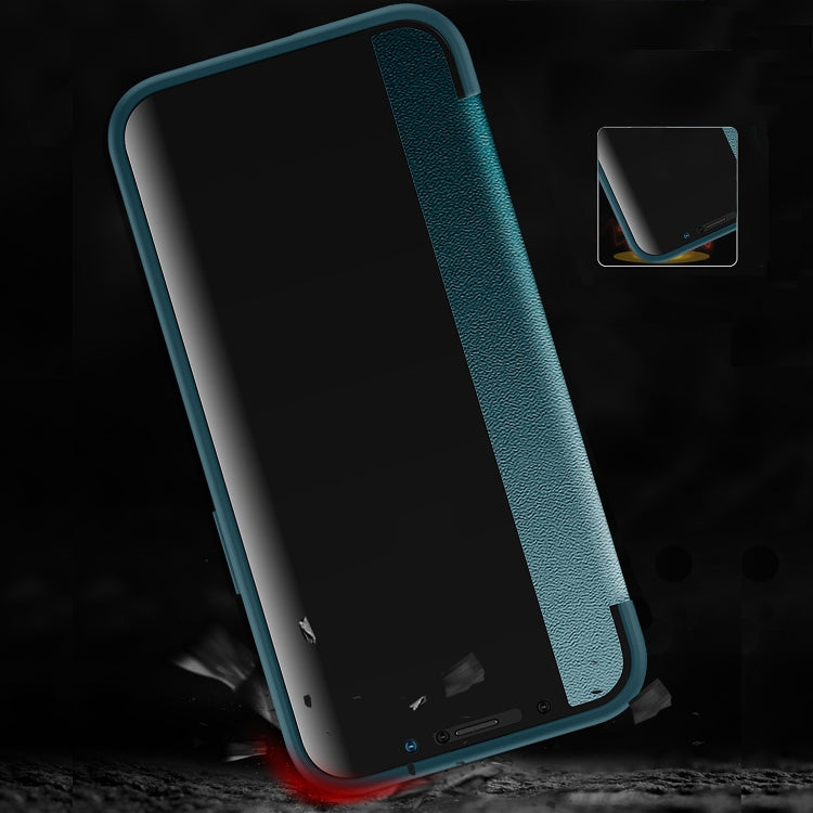 For iPhone 13 Pro Max Magnetic Side Window View Shockproof Horizontal Flip Leather Case (Orange) - iPhone 13 Pro Max Cases by PMC TechLife | Online Shopping South Africa | PMC TechLife