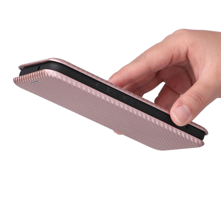 For Samsung Galaxy S22 Carbon Fiber Texture Horizontal Flip Leather Phone Case(Pink) - Galaxy S22 5G Cases by PMC TechLife | Online Shopping South Africa | PMC TechLife | Buy Now Pay Later Mobicred