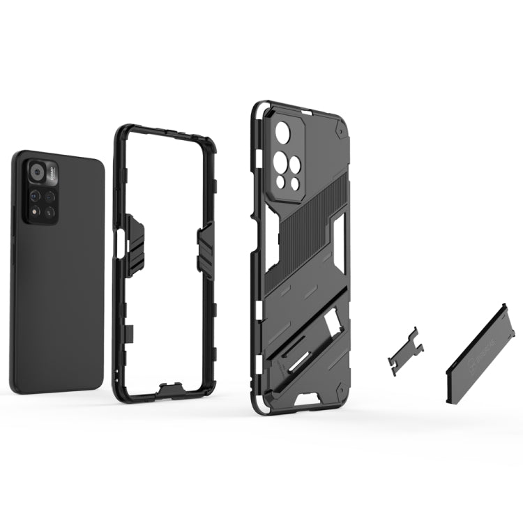 For Xiaomi Redmi Note 11 Pro / Note 11 Pro+ Punk Armor 2 in 1 PC + TPU Shockproof Phone Case with Invisible Holder(Black) - Xiaomi Cases by PMC Jewellery | Online Shopping South Africa | PMC Jewellery