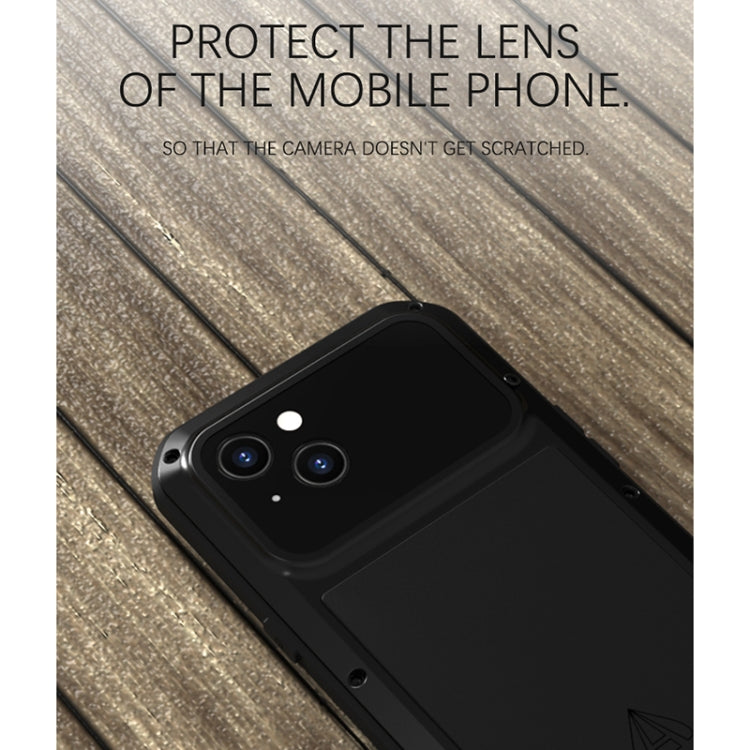 For iPhone 13 LOVE MEI Metal Shockproof Life Waterproof Dustproof Protective Phone Case(Black) - iPhone 13 Cases by LOVE MEI | Online Shopping South Africa | PMC Jewellery