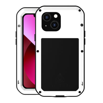 For iPhone 13 LOVE MEI Metal Shockproof Life Waterproof Dustproof Protective Phone Case(White) - iPhone 13 Cases by LOVE MEI | Online Shopping South Africa | PMC Jewellery