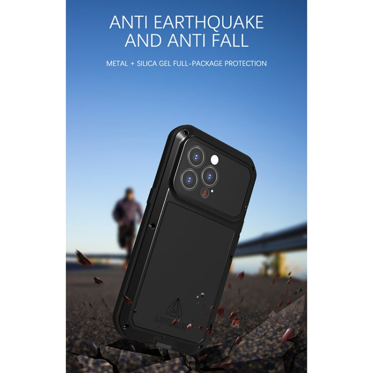 For iPhone 13 Pro LOVE MEI Metal Shockproof Life Waterproof Dustproof Protective Phone Case (Silver) - iPhone 13 Pro Cases by LOVE MEI | Online Shopping South Africa | PMC Jewellery | Buy Now Pay Later Mobicred