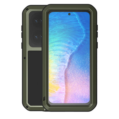 For Huawei P50 LOVE MEI Metal Shockproof Waterproof Dustproof Protective Phone Case with Glass(Green) - Huawei Cases by LOVE MEI | Online Shopping South Africa | PMC Jewellery