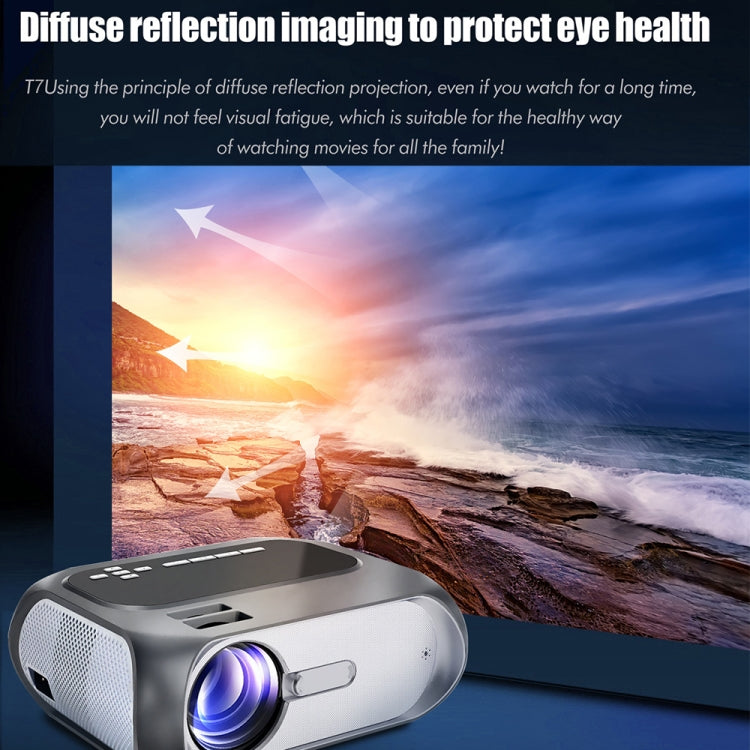 T7 1920x1080P 200 ANSI Portable Home Theater LED HD Digital Projector, Basic Version, EU Plug(Black) - LED Projector by PMC Jewellery | Online Shopping South Africa | PMC Jewellery | Buy Now Pay Later Mobicred