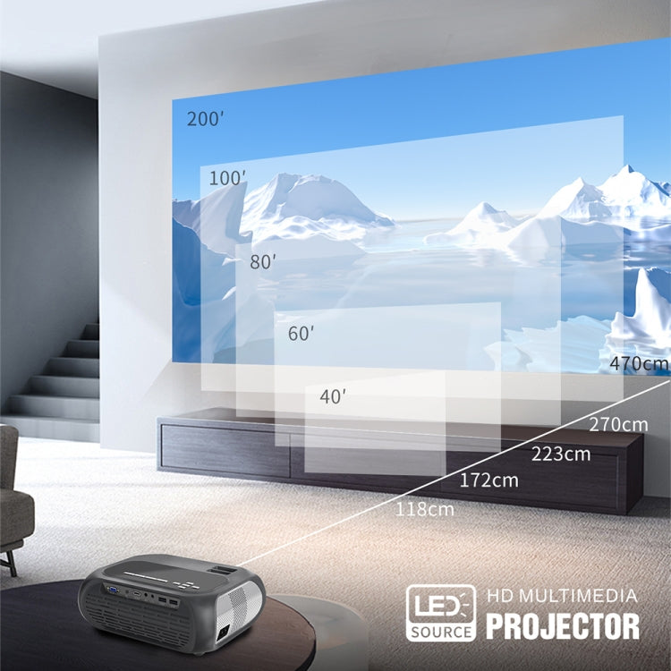 T7 1920x1080P 200 ANSI Portable Home Theater LED HD Digital Projector, Basic Version, AU Plug(Black) - LED Projector by PMC Jewellery | Online Shopping South Africa | PMC Jewellery | Buy Now Pay Later Mobicred