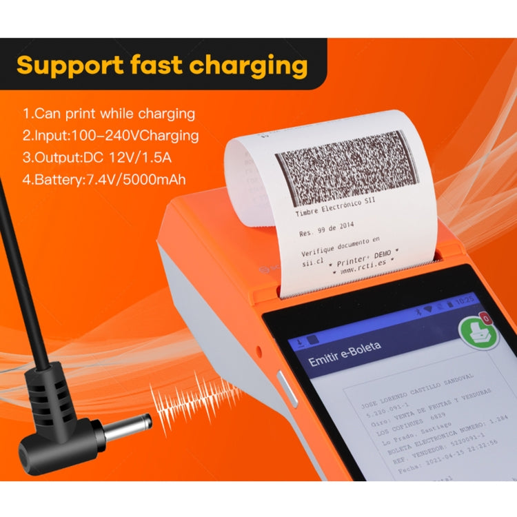 SGT-SP01 5.5 inch HD Screen Handheld POS Receipt Printer, Suit Version, AU Plug(Orange) - Receipt Printers by PMC Jewellery | Online Shopping South Africa | PMC Jewellery | Buy Now Pay Later Mobicred