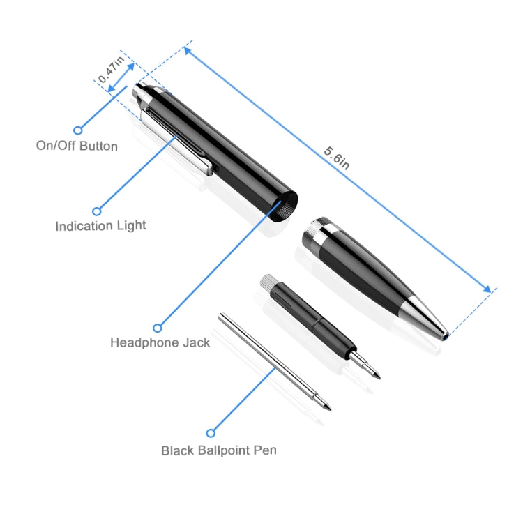 Q90 Intelligent HD Digital Noise Reduction Recording Pen, Capacity:16GB(Black) - Recording Pen by PMC Jewellery | Online Shopping South Africa | PMC Jewellery | Buy Now Pay Later Mobicred