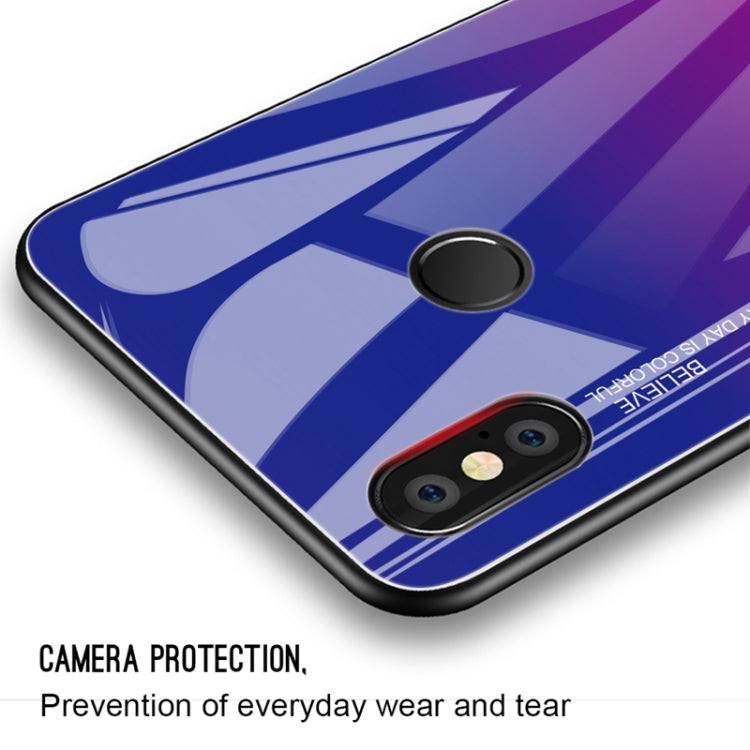 For Xiaomi Redmi Note 5 Pro Gradient Color Glass Case(Purple) - Xiaomi Cases by PMC Jewellery | Online Shopping South Africa | PMC Jewellery