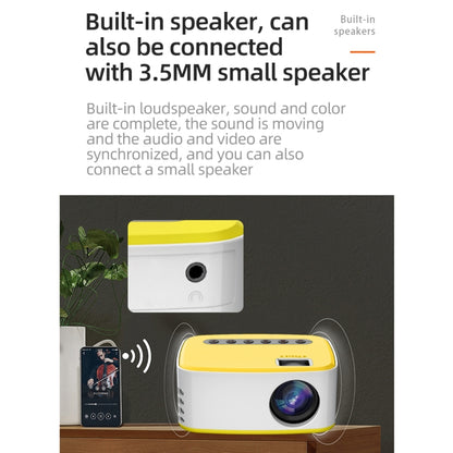 T20 320x240 400 Lumens Portable Home Theater LED HD Digital Projector, Same Screen Version, US Plug(White Yellow) - LED Projector by PMC Jewellery | Online Shopping South Africa | PMC Jewellery | Buy Now Pay Later Mobicred