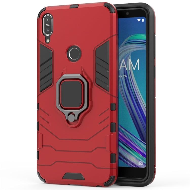 For Asus Zenfone Max Pro (M1) ZB601KL Shockproof PC + TPU Protective Case with Magnetic Ring Holder(Red) - ASUS Cases by PMC Jewellery | Online Shopping South Africa | PMC Jewellery