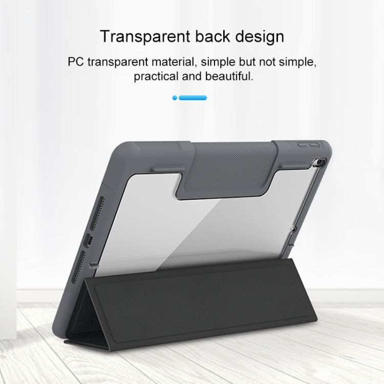 For iPad 10.2 Mutural Horizontal Flip PC + TPU + PU Leather Case with Holder & Pen Slot(Black) - free shipping - PMC TechLife - Order now!