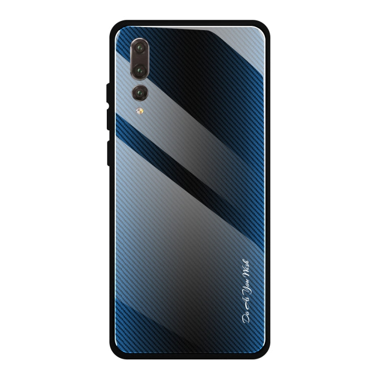 For Huawei P20 Pro Texture Gradient Glass Protective Case(Blue) - Huawei Cases by PMC TechLife | Online Shopping South Africa | PMC TechLife | Buy Now Pay Later Mobicred