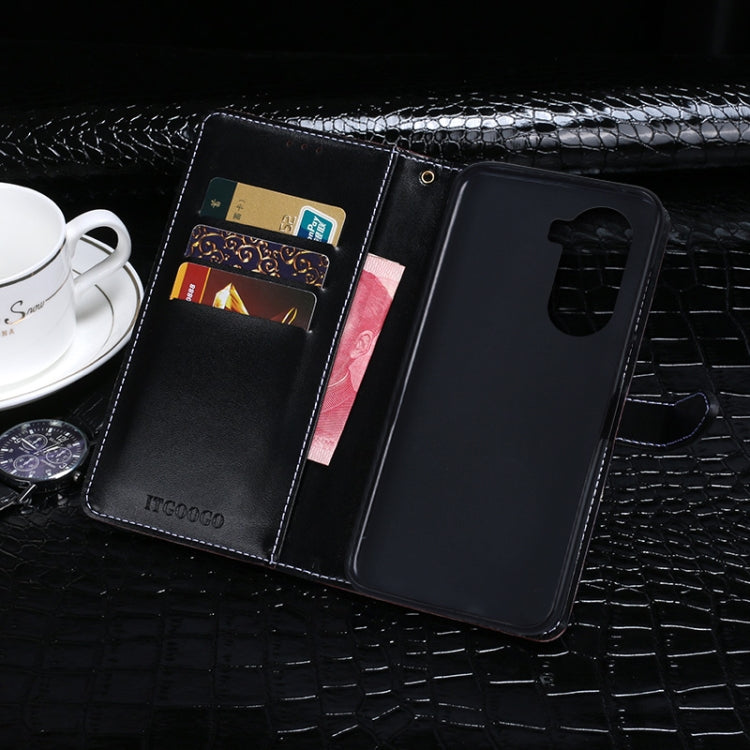 For Honor 60 Pro idewei Crocodile Texture Leather Phone Case(Black) - free shipping - PMC Jewellery - Order now!
