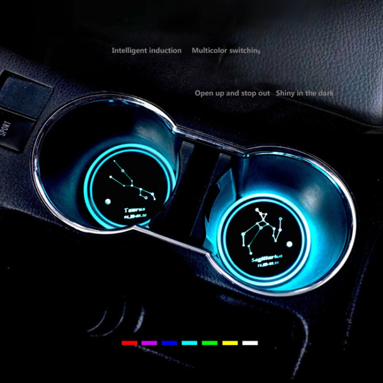 2 PCS Car Constellation Series AcrylicColorful USB Charger Water Cup Groove LED Atmosphere Light(Cancer) - Car Drink Holders by PMC Jewellery | Online Shopping South Africa | PMC Jewellery | Buy Now Pay Later Mobicred