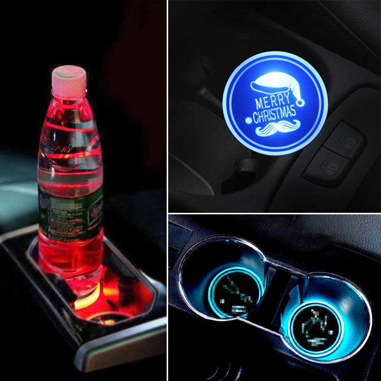 Car AcrylicColorful USB Charger Water Cup Groove LED Atmosphere Light(Christmas Hat) - Car Drink Holders by PMC Jewellery | Online Shopping South Africa | PMC Jewellery | Buy Now Pay Later Mobicred