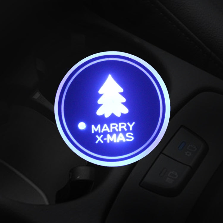 Car AcrylicColorful USB Charger Water Cup Groove LED Atmosphere Light(Christmas Tree) - Car Drink Holders by PMC Jewellery | Online Shopping South Africa | PMC Jewellery | Buy Now Pay Later Mobicred