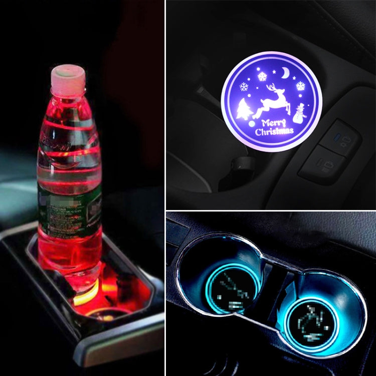 Car AcrylicColorful USB Charger Water Cup Groove LED Atmosphere Light(Christmas) - Car Drink Holders by PMC Jewellery | Online Shopping South Africa | PMC Jewellery | Buy Now Pay Later Mobicred