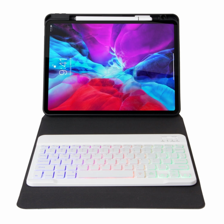 H-102S3 Tri-color Backlight Bluetooth Keyboard Leather Case with Rear Three-fold Holder For iPad 10.2 2020 & 2019 / Pro 10.5 inch(Rainbow) - Universal by PMC TechLife | Online Shopping South Africa | PMC TechLife