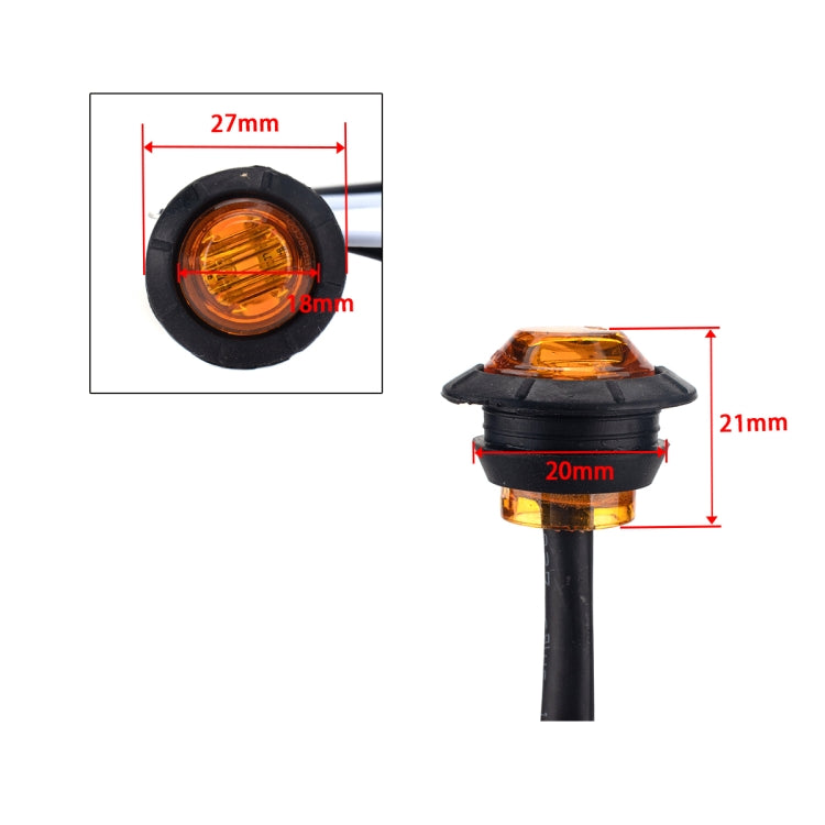 A5014 20 in 1 Red + Amber Light Truck Trailer LED Round Side Marker Lamp - Warning Lights by PMC Jewellery | Online Shopping South Africa | PMC Jewellery | Buy Now Pay Later Mobicred