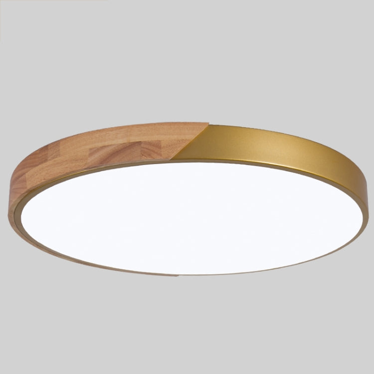 Wood Macaron LED Round Ceiling Lamp, White Light, Size:40cm(Gold) - free shipping - PMc TechLife - Order now!
