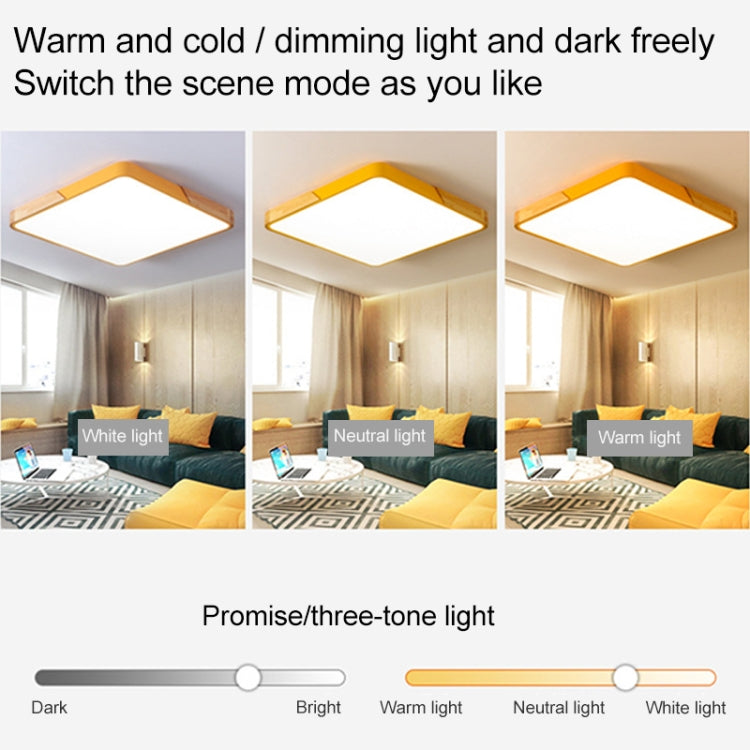 Wood Macaron LED Square Ceiling Lamp, 3-Colors Light, Size:30cm(Pink) - Celling Lights & Chandeliers by PMc TechLife | Online Shopping South Africa | PMc TechLife | Buy Now Pay Later Mobicred
