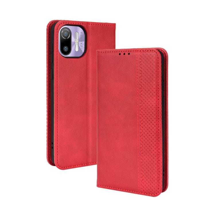 For Ulefone Note 6 / Note 6P Magnetic Buckle Retro Texture Leather Case(Red) - Ulefone Cases by PMC Jewellery | Online Shopping South Africa | PMC Jewellery | Buy Now Pay Later Mobicred