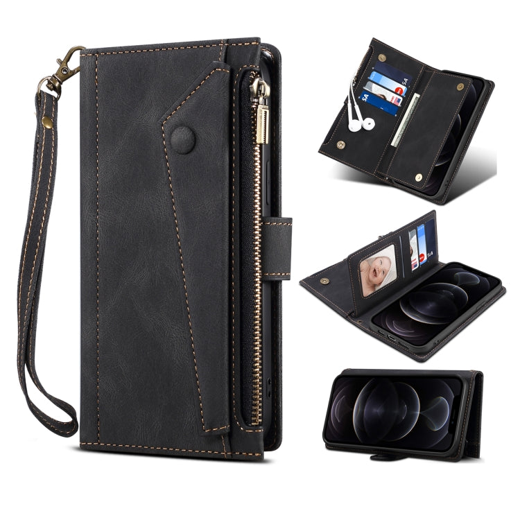 For Motorola Edge X30 Retro Frosted Leather Phone Case(Black) - Motorola Cases by PMC TechLife | Online Shopping South Africa | PMC TechLife | Buy Now Pay Later Mobicred