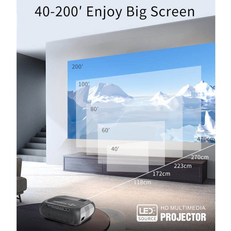T7i 720P 200 ANSI Home Theater LED HD Digital Projector, Basic Version, US Plug(Silver Grey) - LED Projector by PMC TechLife | Online Shopping South Africa | PMC TechLife | Buy Now Pay Later Mobicred