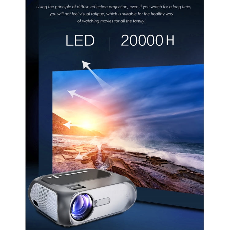 T7i 720P 200 ANSI Home Theater LED HD Digital Projector, Same Screen Version, EU Plug(Silver Grey) - LED Projector by PMC TechLife | Online Shopping South Africa | PMC TechLife | Buy Now Pay Later Mobicred